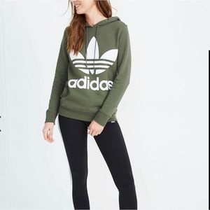 Green adidas trefoil hoodie